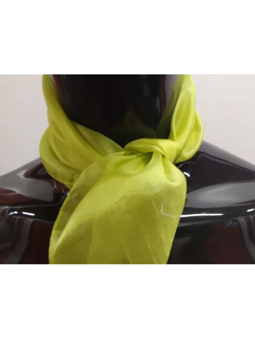Vintage 1950s 40s PURE SILK HANDKERCHIEF SCARF Neon Chartreuse Vibrant Japan 50s